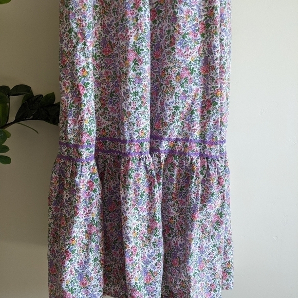 Vintage Floral Cottagecore Prairie Square Neck Puff Sleeve Maxi Dress - Picture 7 of 11